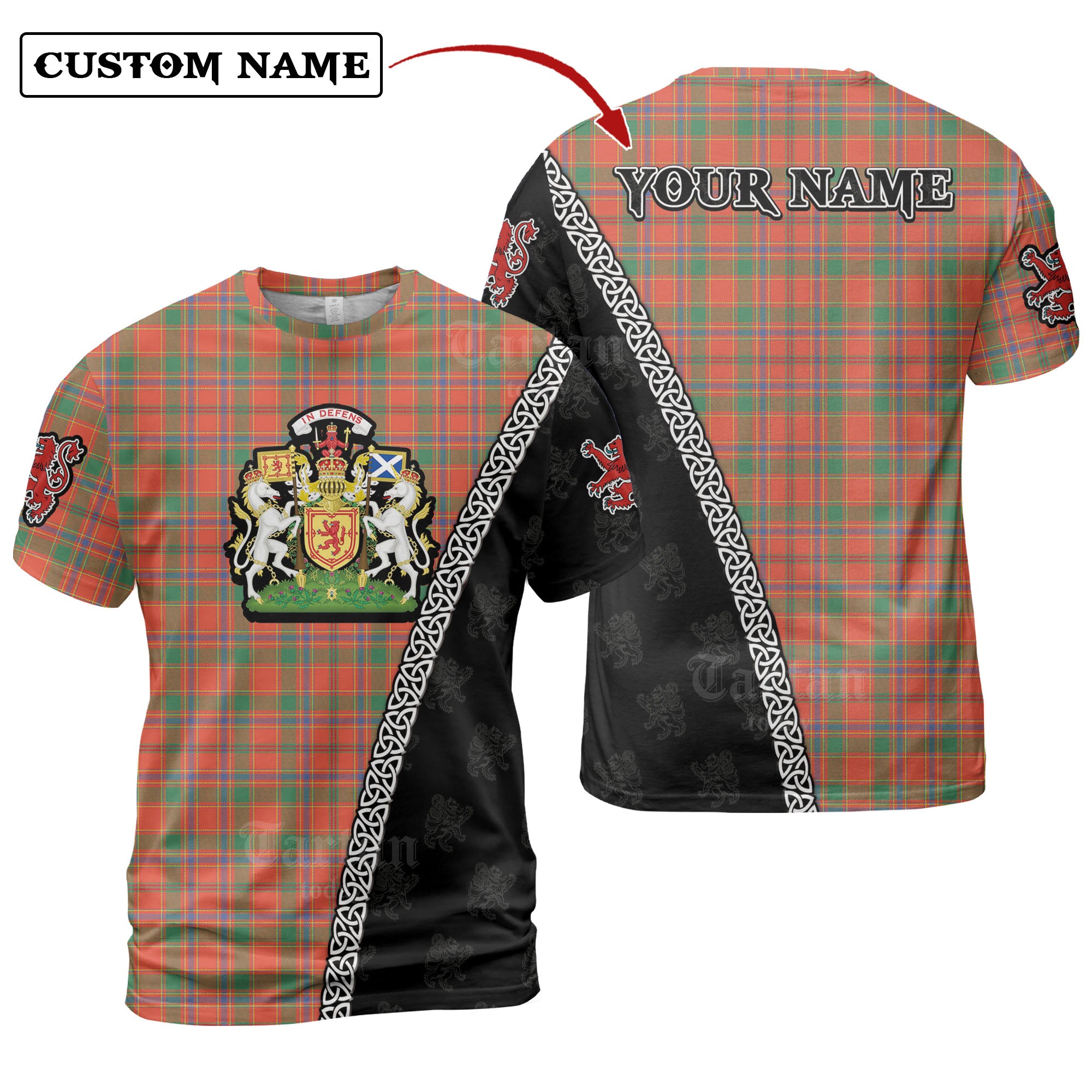 Munro Ancient Tartan Shirt with Scotland Coat of Arms & Custom Name LC40