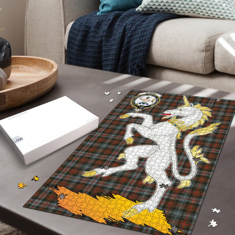 Clan Murray of Atholl Weathered Tartan Crest Unicorn Scotland Jigsaw Puzzles Gift For Family AH51 Clan Murray Tartan Today   