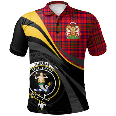 Clan Murray of Tulloch Modern Tartan Polo Shirt - Royal Coat Of Arms Style AJ58