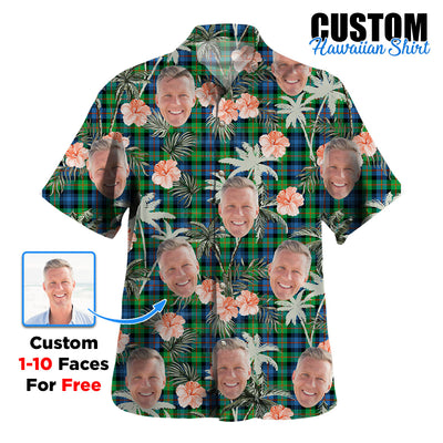 Clan Murray of Atholl Ancient Tartan Custom Face Hawaiian Shirt – Unisex Gift for Family Members, Summer Party AH30