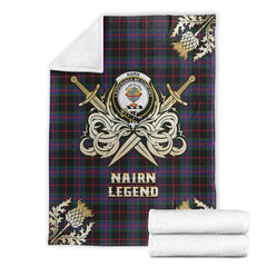 Clan Nairn Tartan Gold Courage Symbol Blanket PW27 Clan Nairn Tartan Today   