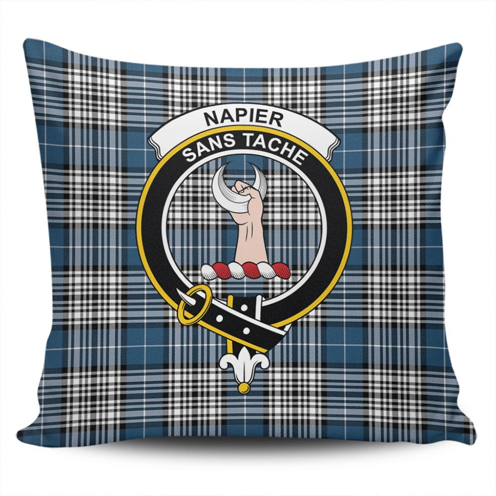 Clan Napier Modern Tartan Crest Pillow Cover RU46 Clan Napier Tartan Today   