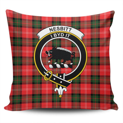 Clan Nesbitt Modern Tartan Crest Pillow Cover