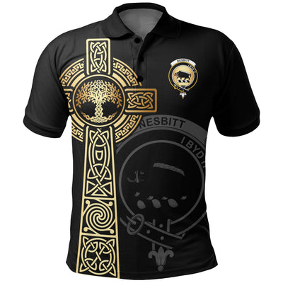 Clan Nesbitt (or Nisbet) Clan Unisex Polo Shirt - Celtic Tree Of Life