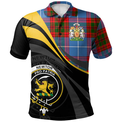 Clan Newton Tartan Polo Shirt - Royal Coat Of Arms Style