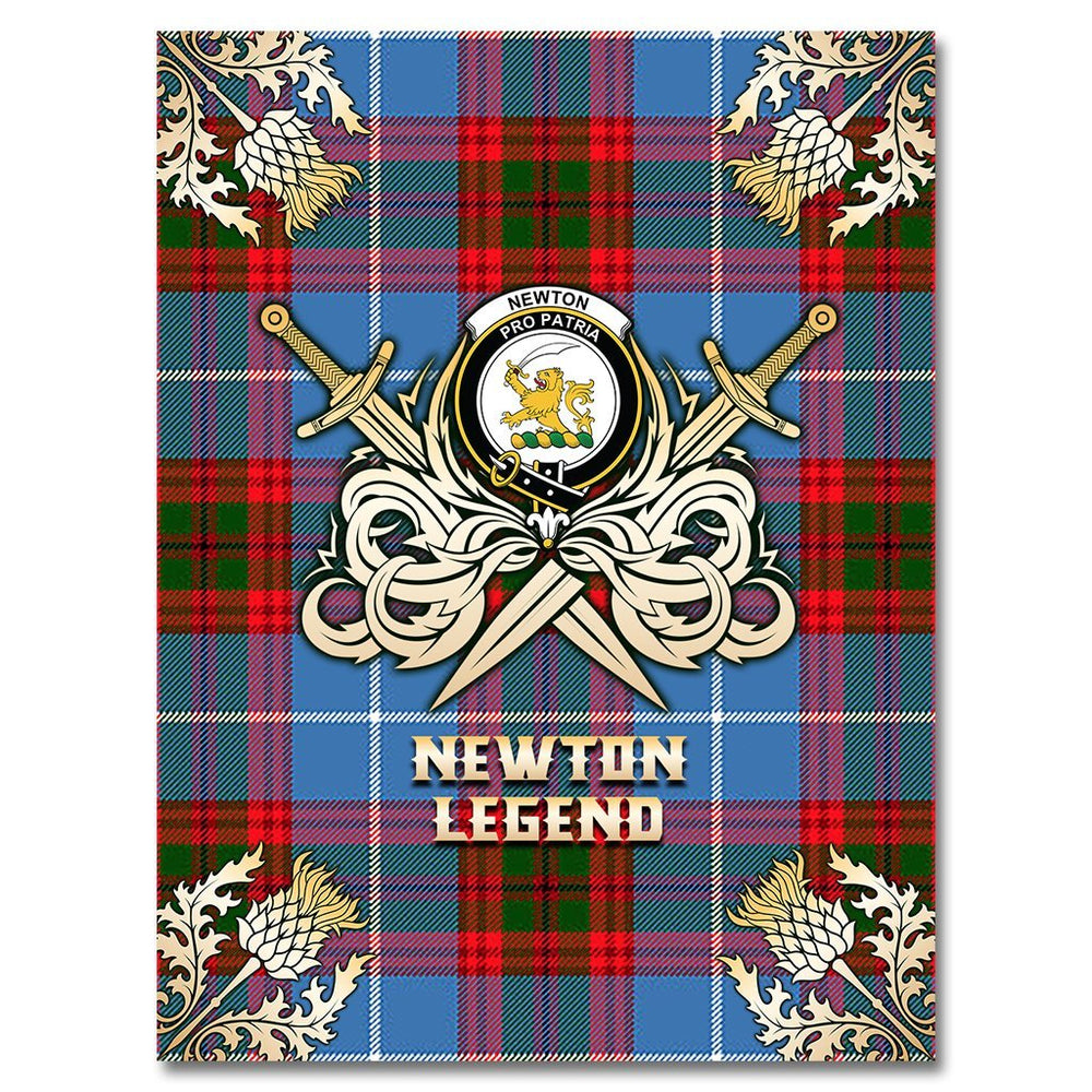 Clan Newton Tartan Gold Courage Symbol Blanket AR34 Clan Newton Tartan Today   
