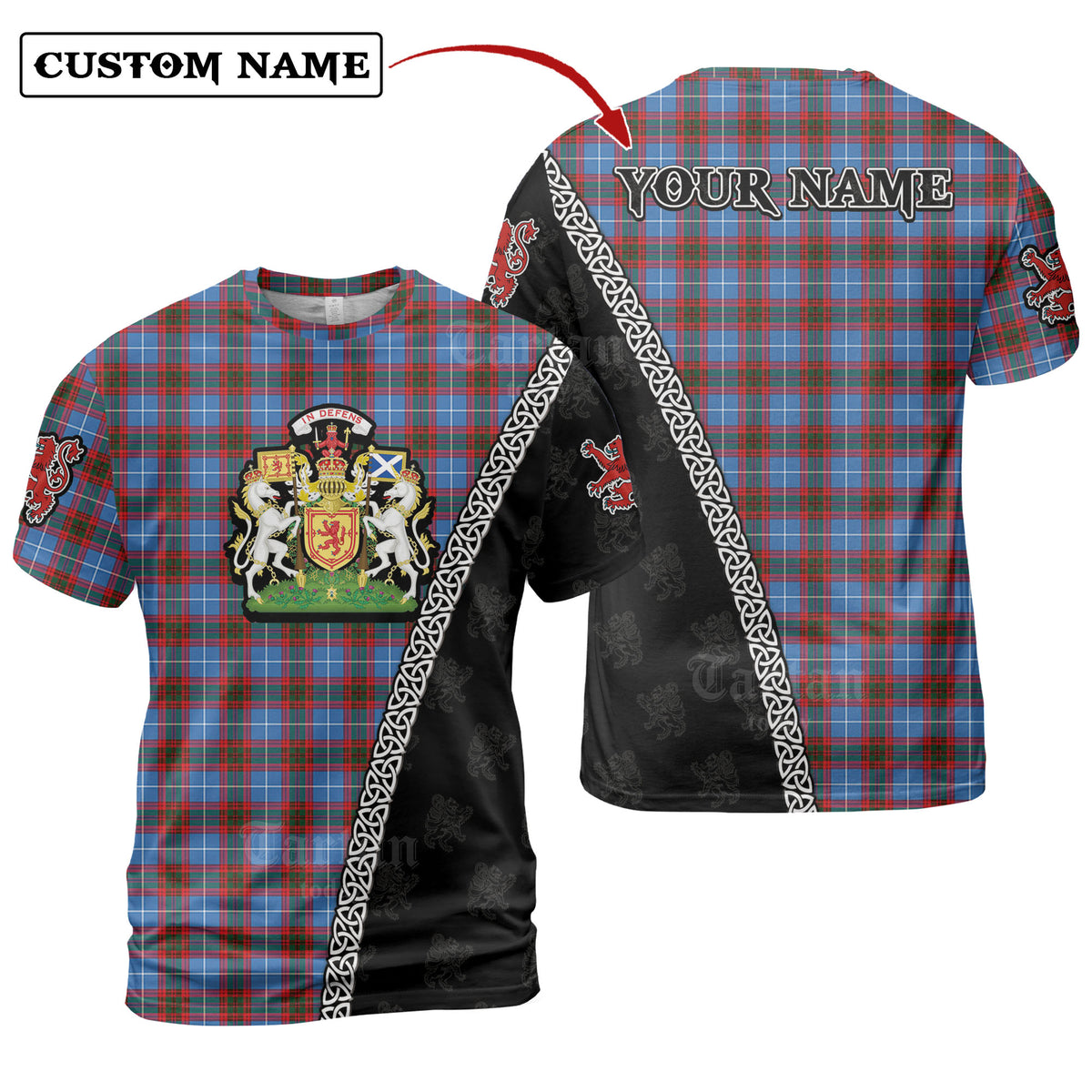 Newton (Edingburg) Tartan Shirt with Scotland Coat of Arms & Custom Name IS95