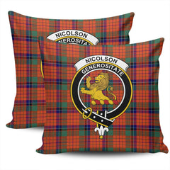 Clan Nicolson Ancient Tartan Crest Pillow Cover LQ10 Clan Nicolson Tartan Today   