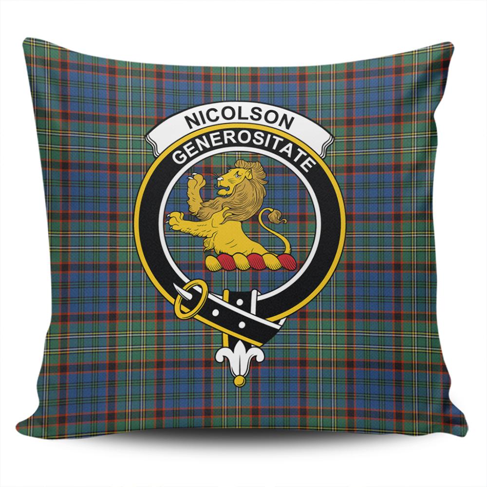 Clan Nicolson Hunting Ancient Tartan Crest Pillow Cover EN64 Clan Nicolson Tartan Today   
