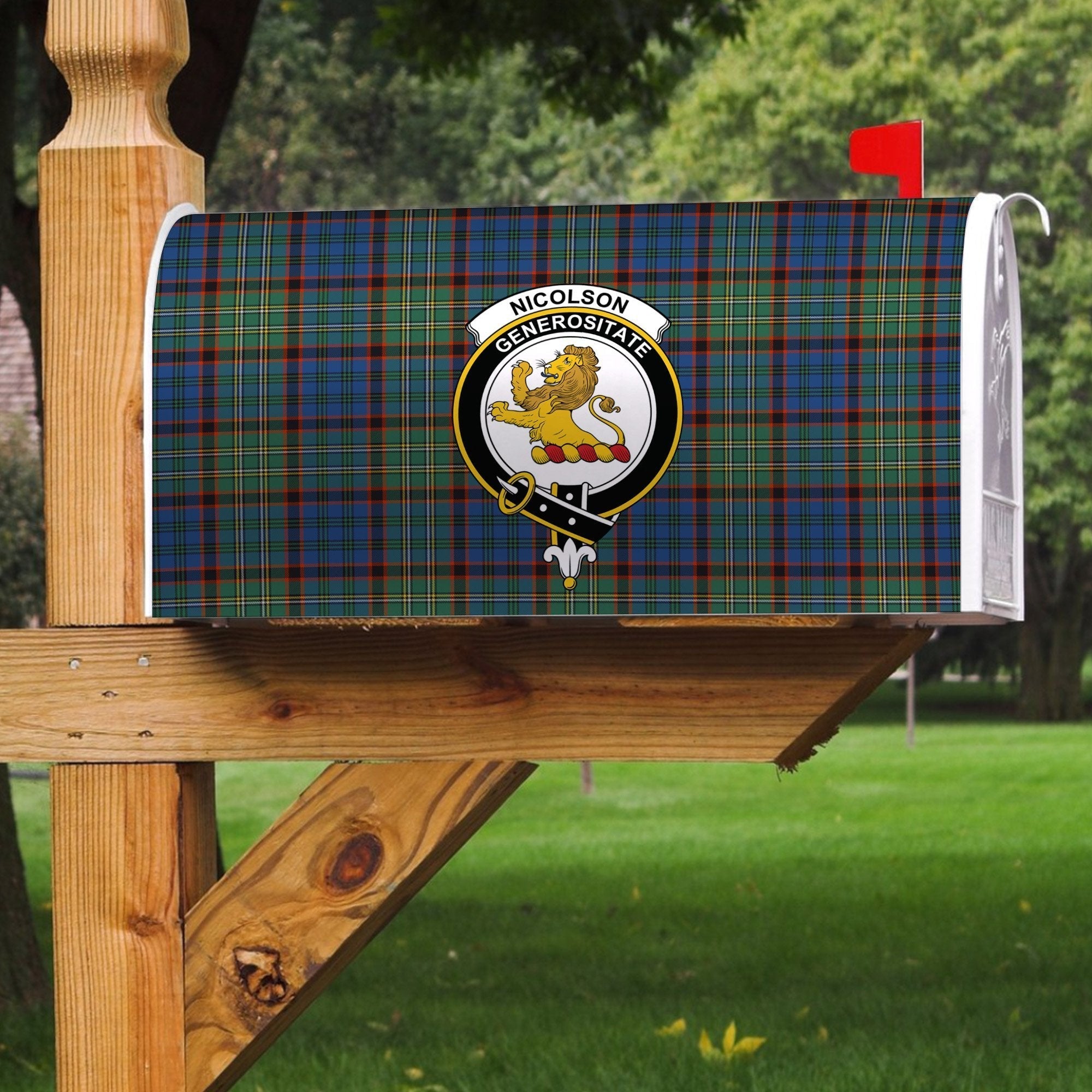 Clan Nicolson Hunting Ancient Tartan Crest Mailbox NG39 Clan Nicolson Tartan Today   