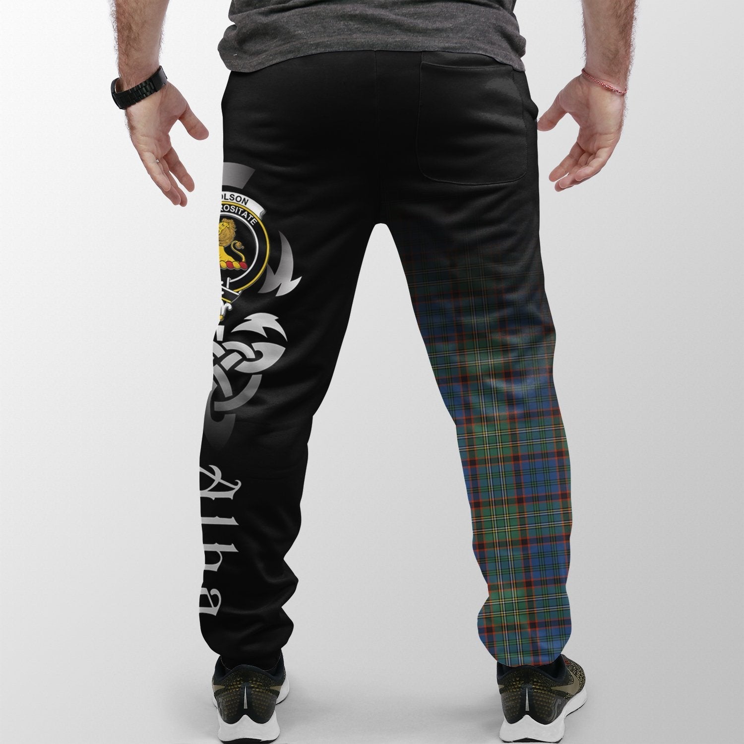 Clan Nicolson Hunting Ancient Tartan Crest Jogger Sweatpants  Alba Celtic Style DR25 Clan Nicolson Tartan Today   
