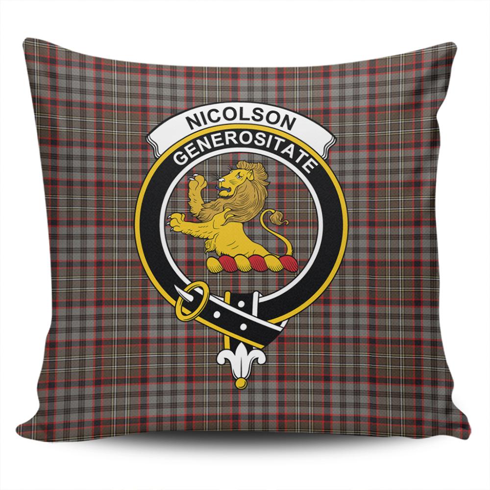 Clan Nicolson Hunting Weathered Tartan Crest Pillow Cover TX96 Clan Nicolson Tartan Today   