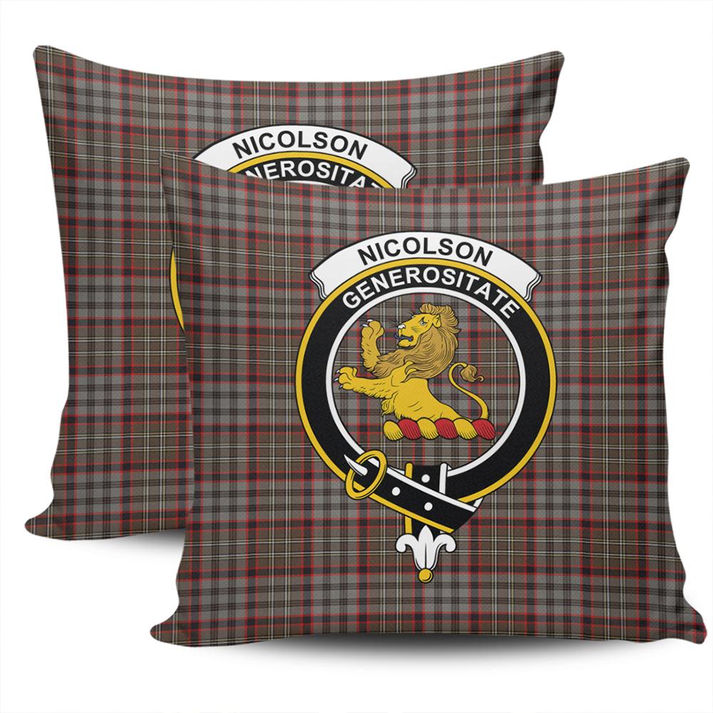 Clan Nicolson Hunting Weathered Tartan Crest Pillow Cover TX96 Clan Nicolson Tartan Today   