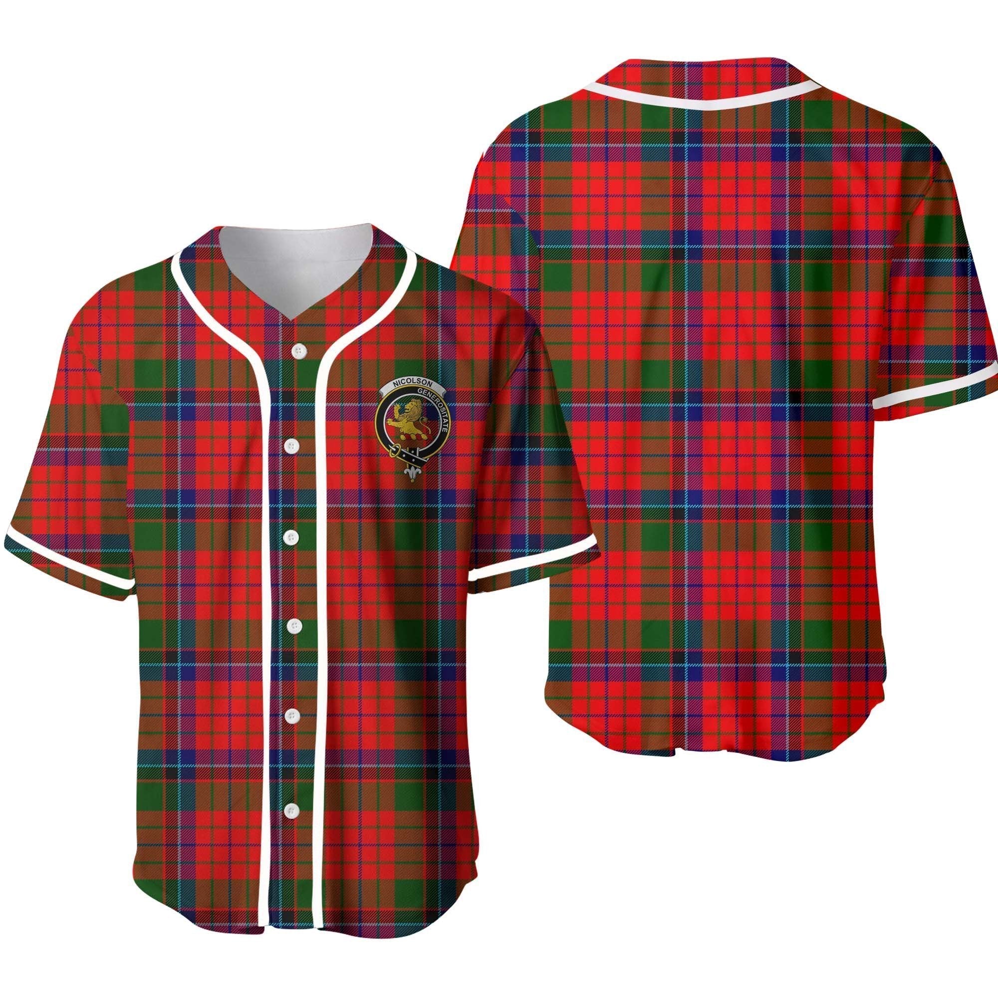 Clan Nicolson Tartan Unisex Baseball Jersey SY67EW52 Clan Nicolson Tartan Today   