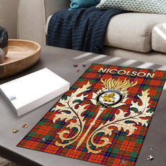 Clan Nicolson Ancient Tartan Crest Thistle Jigsaw Puzzles Gift For Family PQ69 Clan Nicolson Tartan Today   