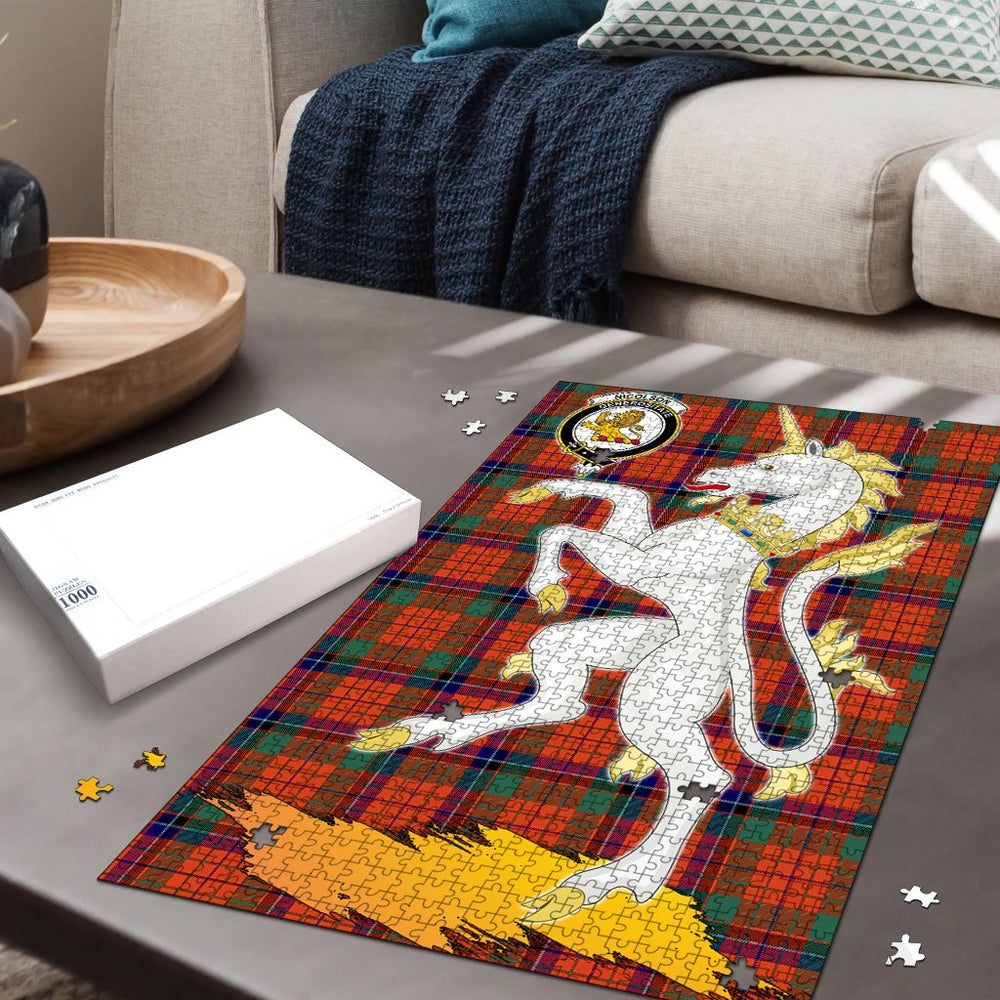 Clan Nicolson Ancient Tartan Crest Unicorn Scotland Jigsaw Puzzles Gift For Family DT99 Clan Nicolson Tartan Today   