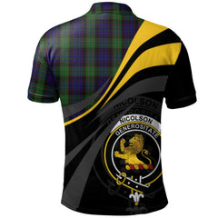 Clan Nicolson Green Hunting Tartan Polo Shirt - Royal Coat Of Arms Style WW38 Nicolson Green Hunting Tartan Tartan Polo   