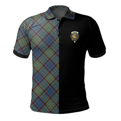 Clan Nicolson Hunting Ancient Tartan Polo Shirt Half of Me - Cross Style