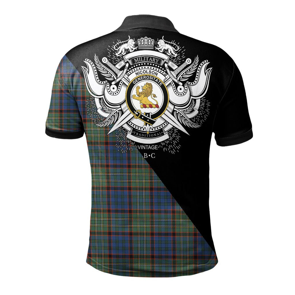 Clan Nicolson Hunting Ancient Clan - Military Polo Shirt KL96 Nicolson Hunting Ancient Tartan Tartan Polo   