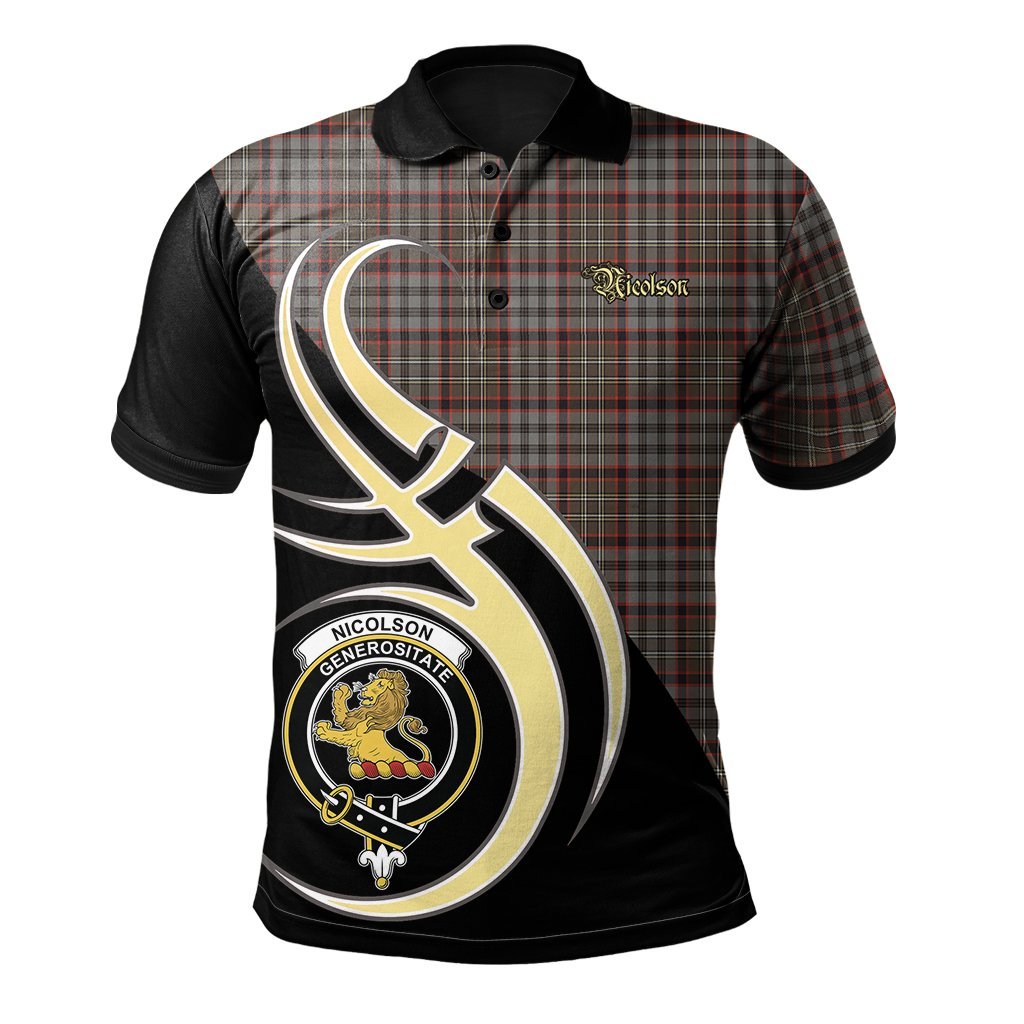 Clan Nicolson Hunting Weathered Tartan Polo Shirt - Believe In Me Style GS43 Nicolson Hunting Weathered Tartan Tartan Polo   