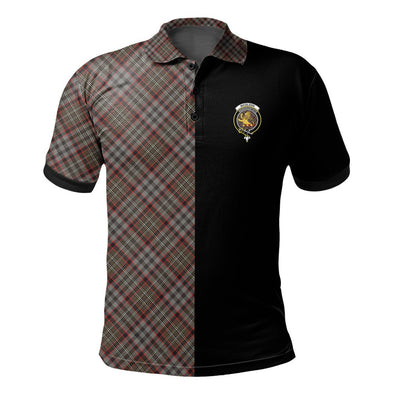Clan Nicolson Hunting Weathered Tartan Polo Shirt Half of Me - Cross Style