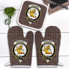 Clan Nicolson Hunting Weathered Tartan Crest Oven Mitt And Pot Holder (2 Oven Mitts + 1 Pot Holder) JH34 Clan Nicolson Tartan Today   