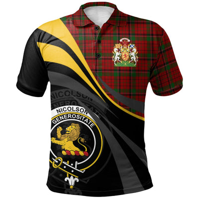 Clan Nicolson MacNicol 03 Tartan Polo Shirt - Royal Coat Of Arms Style