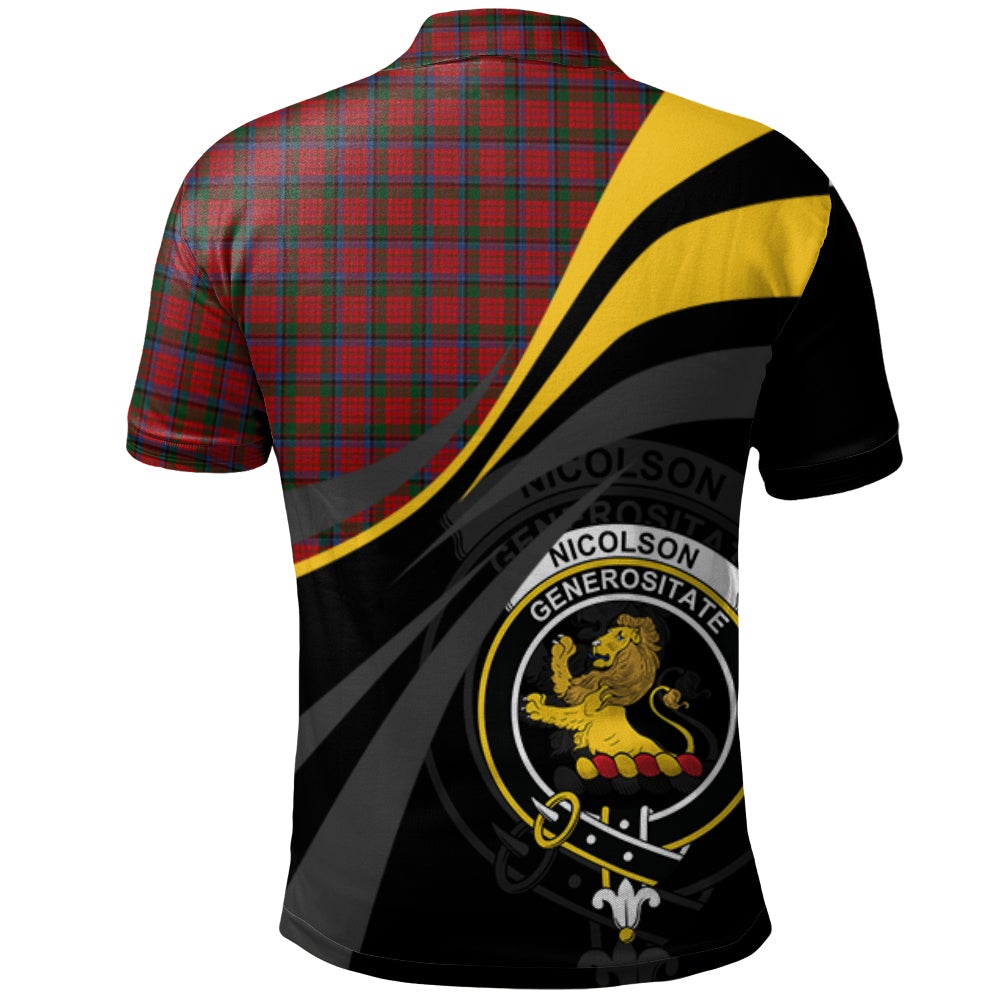 Clan Nicolson MacNicol Tartan Polo Shirt - Royal Coat Of Arms Style CO65 Nicolson MacNicol Tartan Tartan Polo   