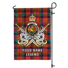 Custom Name Clan Nicolson Ancient Tartan Garden Flag with Clan Crest and the Golden Sword of Courageous Legacy CN21