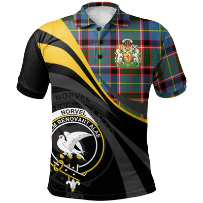 Clan Norvel Tartan Polo Shirt - Royal Coat Of Arms Style