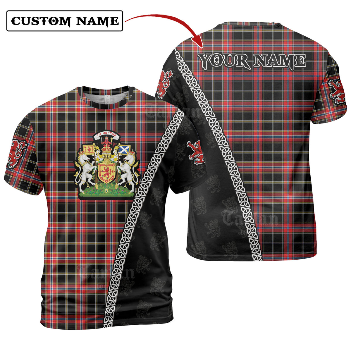 Norwegian Night Tartan Shirt with Scotland Coat of Arms & Custom Name DG86