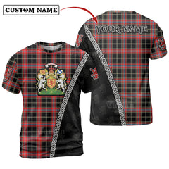 Norwegian Night Tartan Shirt with Scotland Coat of Arms & Custom Name DG86