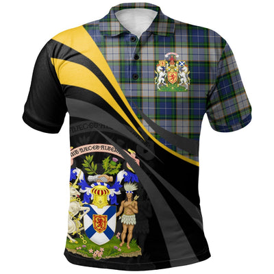 Clan Nova Scotia District Dress Tartan Polo Shirt - Royal Coat Of Arms Style CN32