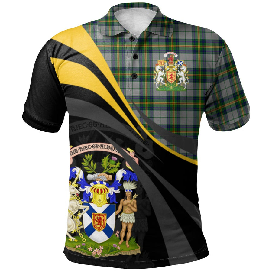 Clan Nova Scotia District Dress 02 Tartan Polo Shirt - Royal Coat Of Arms Style YX91 Nova Scotia District Dress 02 Tartan Tartan Polo   
