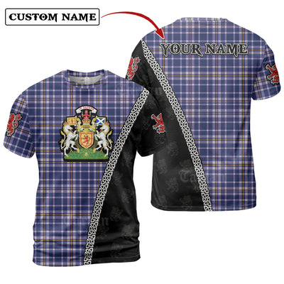 Personalized Clan Ochterlony Tartan Shirt with Scotland Coat of Arms & Custom Name