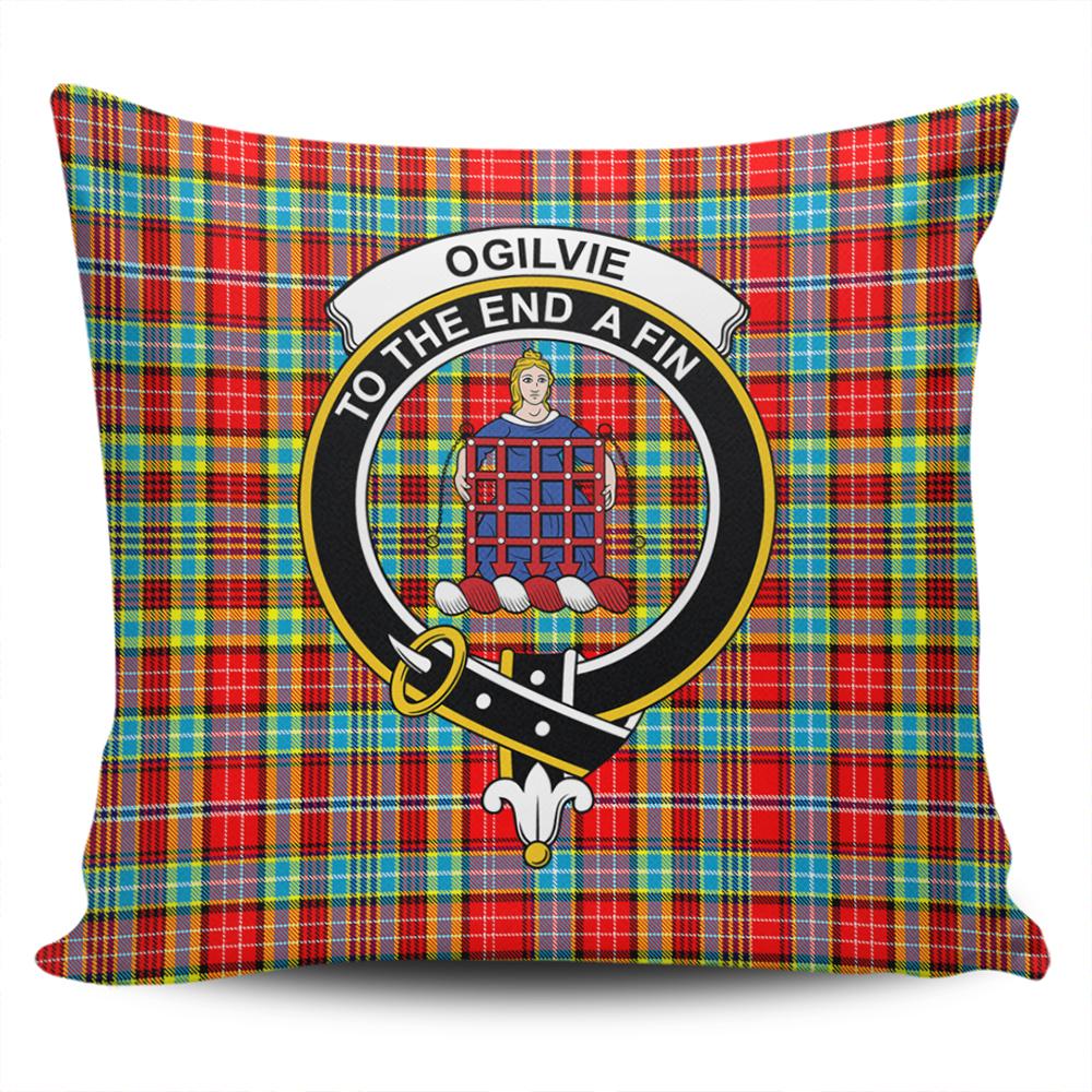 Clan Ogilvie Tartan Crest Pillow Cover SH23 Clan Ogilvie Tartan Today   