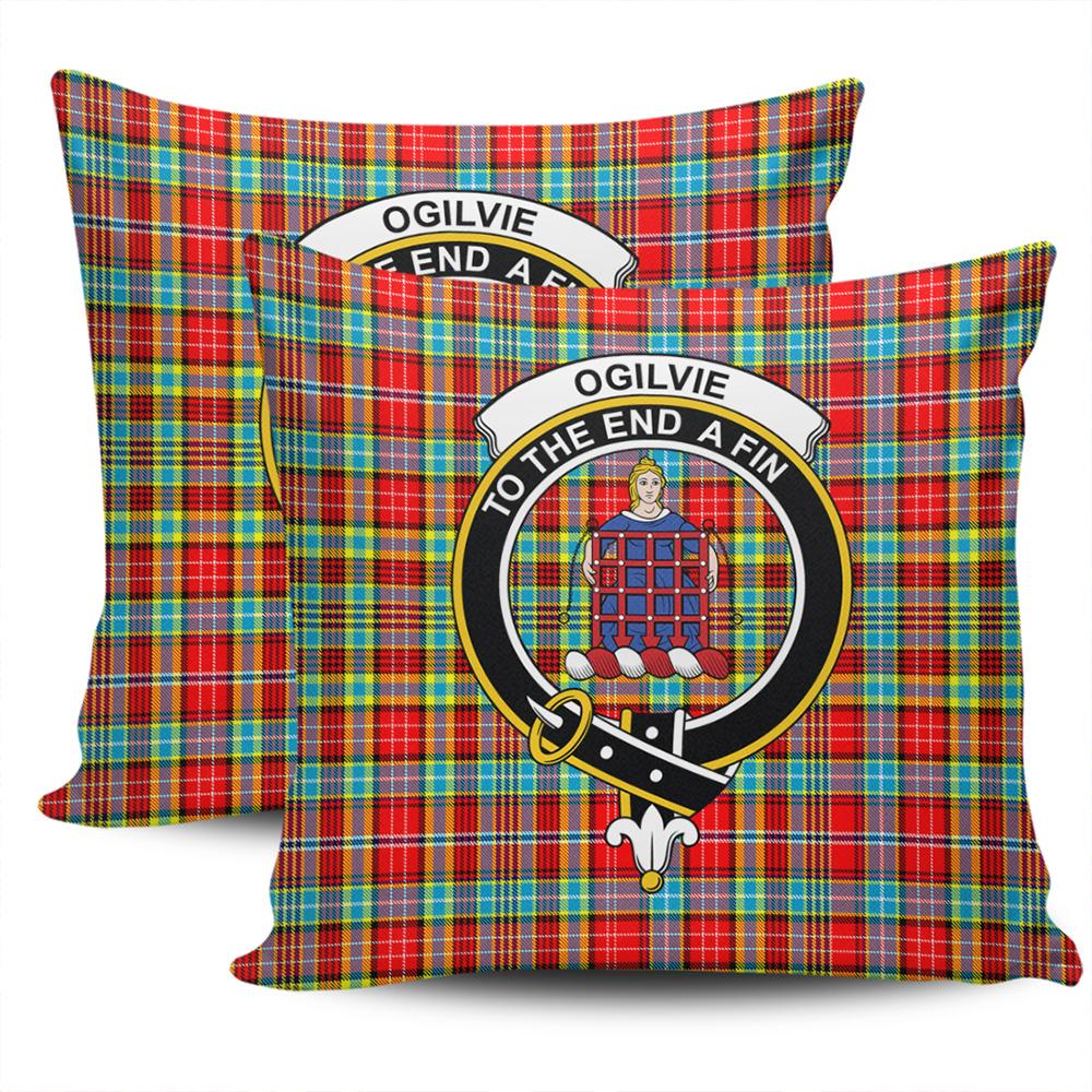 Clan Ogilvie Tartan Crest Pillow Cover SH23 Clan Ogilvie Tartan Today   