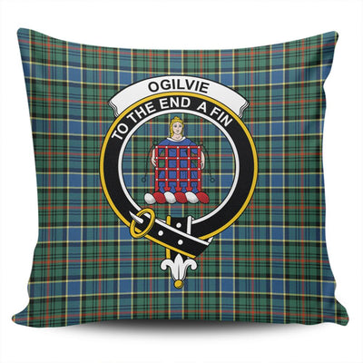 Clan Ogilvie Hunting Ancient Tartan Crest Pillow Cover