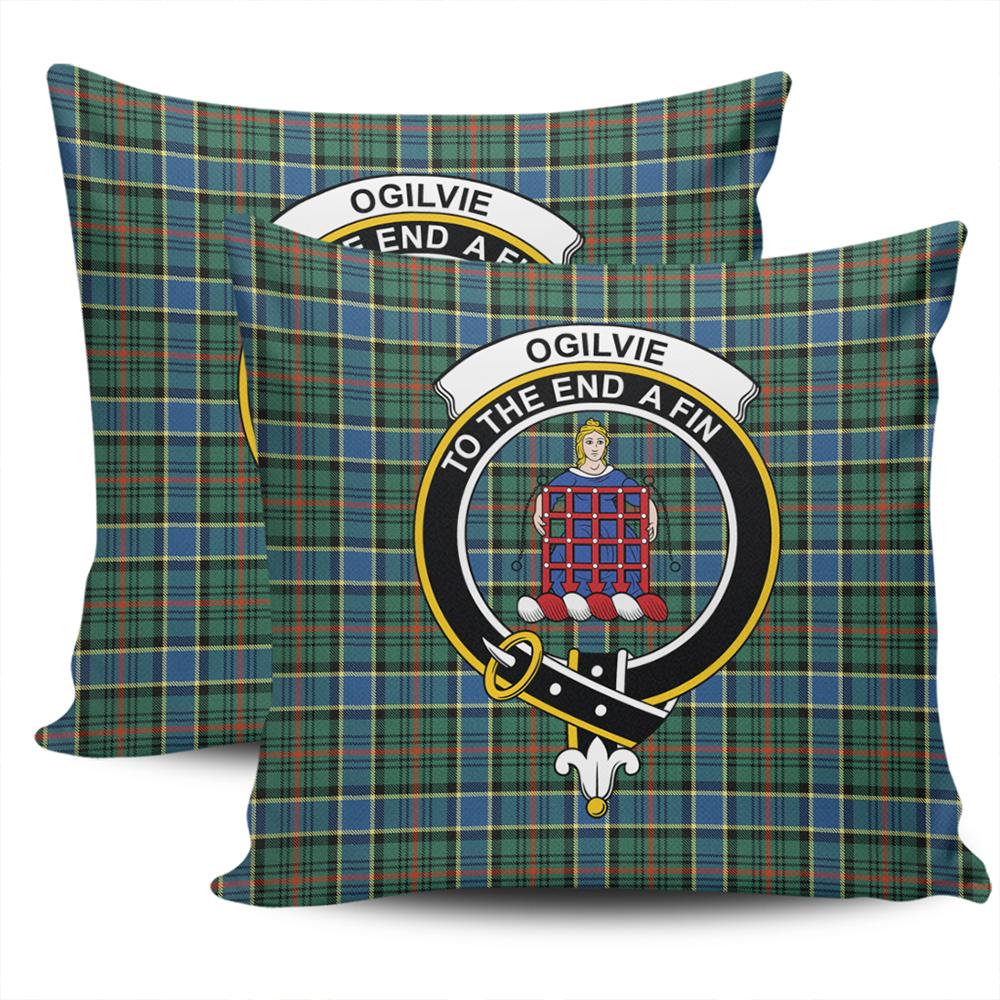 Clan Ogilvie Hunting Ancient Tartan Crest Pillow Cover EH38 Clan Ogilvie Tartan Today   