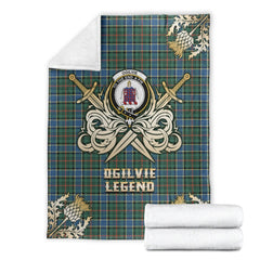 Clan Ogilvie Hunting Ancient Tartan Gold Courage Symbol Blanket CF93 Clan Ogilvie Tartan Today   