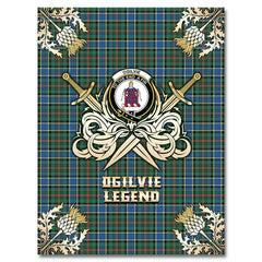 Clan Ogilvie Hunting Ancient Tartan Gold Courage Symbol Blanket CF93 Clan Ogilvie Tartan Today   