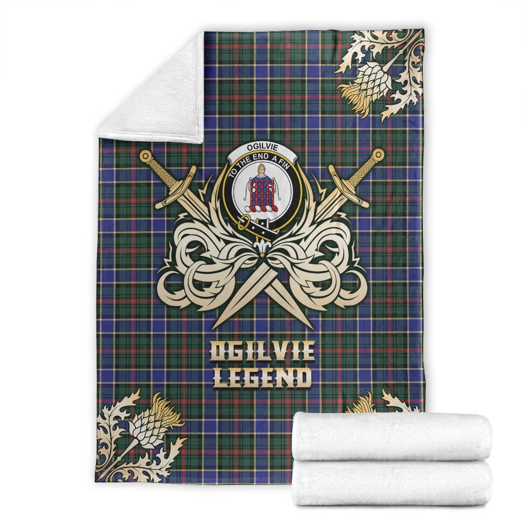 Clan Ogilvie Hunting Modern Tartan Gold Courage Symbol Blanket FX81 Clan Ogilvie Tartan Today   