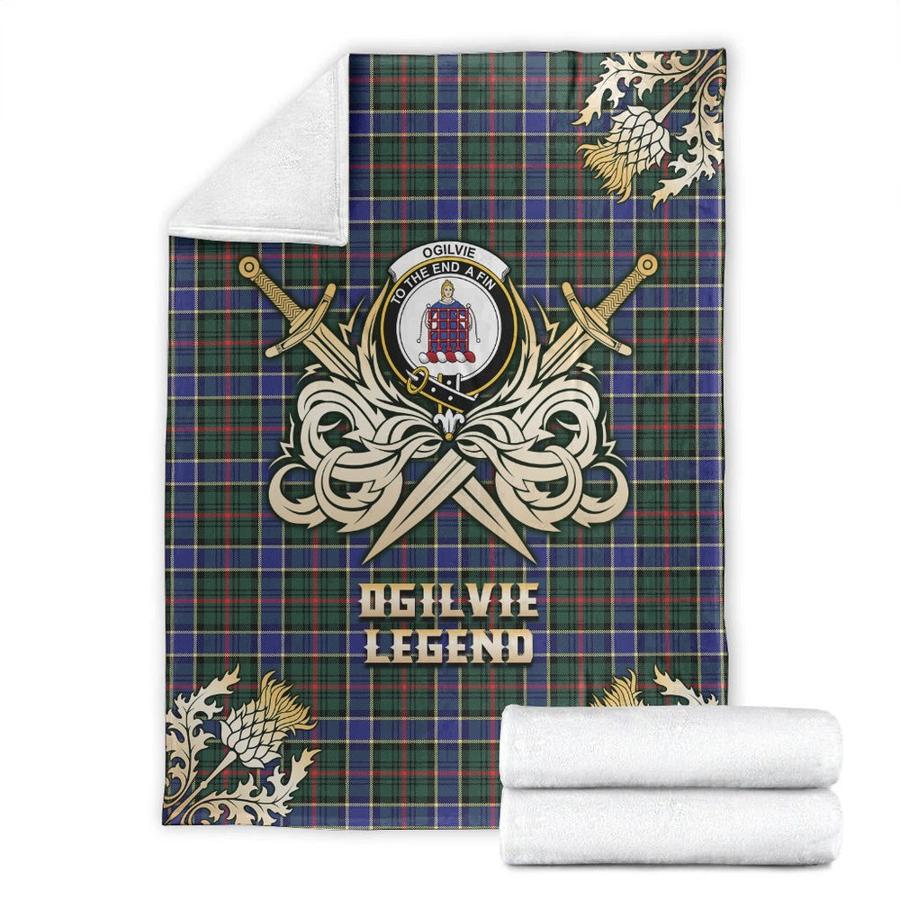 Clan Ogilvie Hunting Modern Tartan Gold Courage Symbol Blanket FX81 Clan Ogilvie Tartan Today   
