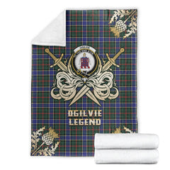 Clan Ogilvie Hunting Modern Tartan Gold Courage Symbol Blanket FX81 Clan Ogilvie Tartan Today   