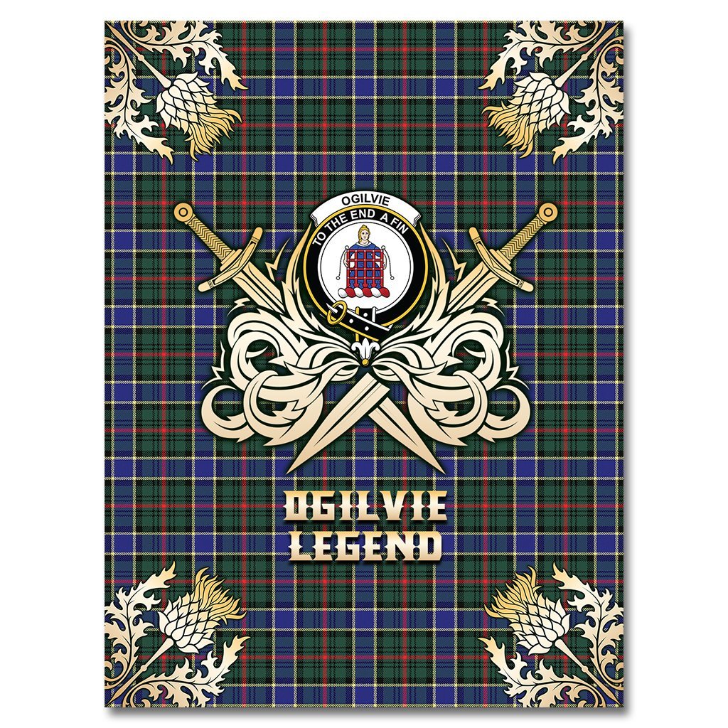 Clan Ogilvie Hunting Modern Tartan Gold Courage Symbol Blanket FX81 Clan Ogilvie Tartan Today   