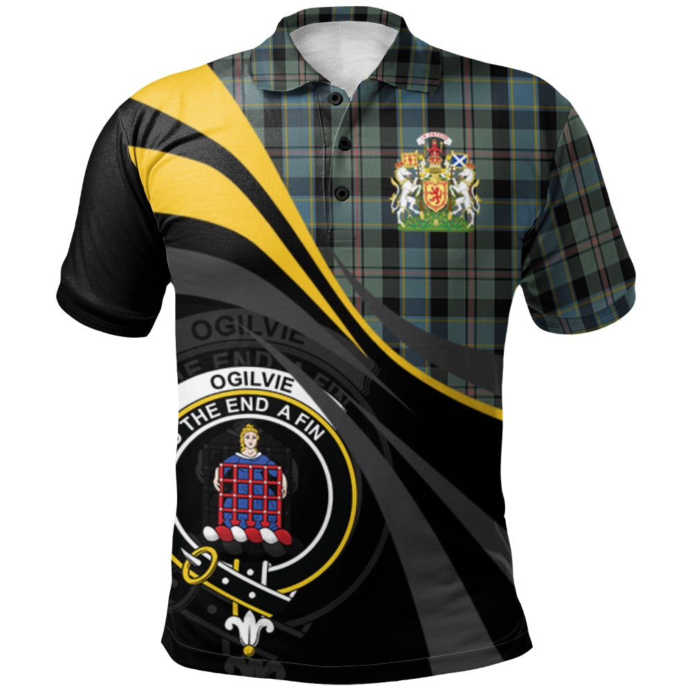 Clan Ogilvie (Ogilvy) Hunting Tartan Polo Shirt - Royal Coat Of Arms Style EH59 Ogilvie (Ogilvy) Hunting Tartan Tartan Polo   