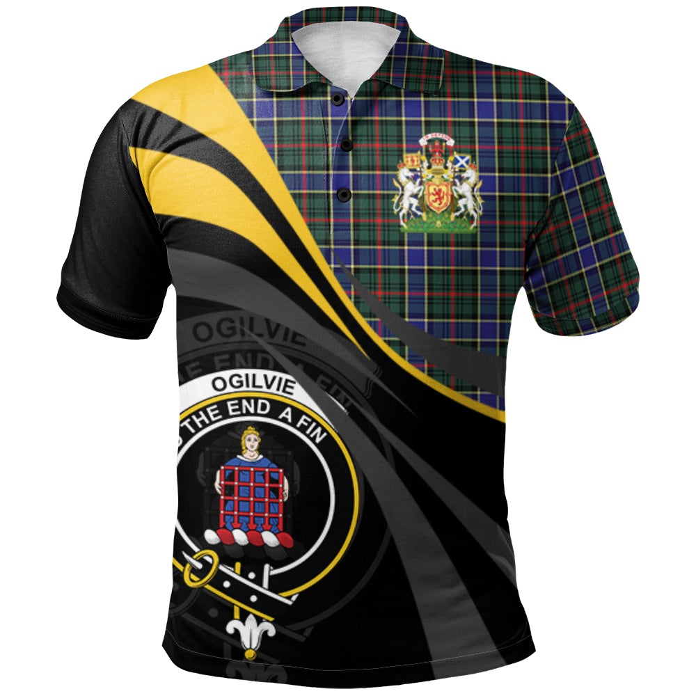 Clan Ogilvie (Ogilvy) Hunting Modern Tartan Polo Shirt - Royal Coat Of Arms Style RQ60 Ogilvie (Ogilvy) Hunting Modern Tartan Tartan Polo   