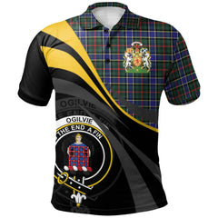 Clan Ogilvie (Ogilvy) Hunting Modern Tartan Polo Shirt - Royal Coat Of Arms Style RQ60 Ogilvie (Ogilvy) Hunting Modern Tartan Tartan Polo   