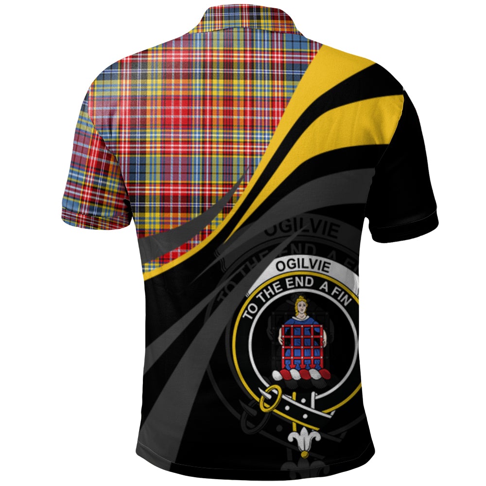 Clan Ogilvie (Ogilvy) of Airlie Ancient Tartan Polo Shirt - Royal Coat Of Arms Style BL18 Ogilvie (Ogilvy) of Airlie Ancient Tartan Tartan Polo   