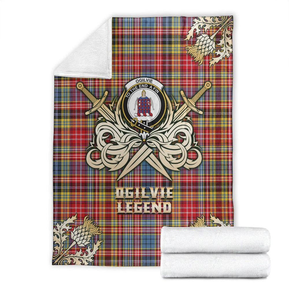 Clan Ogilvie of Airlie Ancient Tartan Gold Courage Symbol Blanket YI86 Clan Ogilvie Tartan Today   